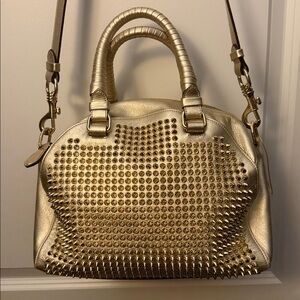 Christian Louboutin Metallic Gold Studded 2-Way Shoulder Bag